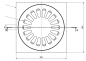 Preview: Hofablauf Edelstahl 200 x 200 mm Abgang senkrecht an 110er KG Rohr